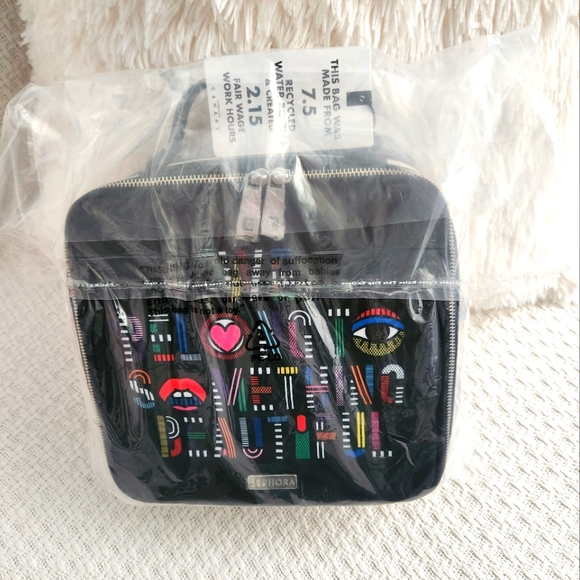 SEPHORA Graphic Black MAKEUP TRAVEL Jewelry CASE Bag NWT - Picture 6 of 7